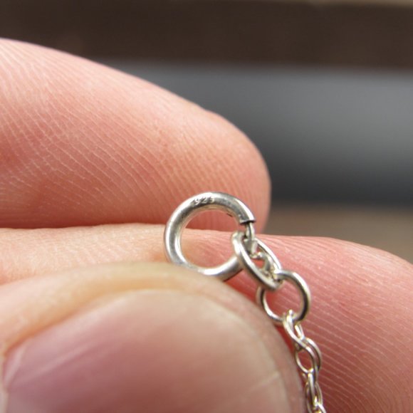 8" Sterling Silver Ball Garnets With Crystal Accents Bracelet Vintage - Picture 4 of 6
